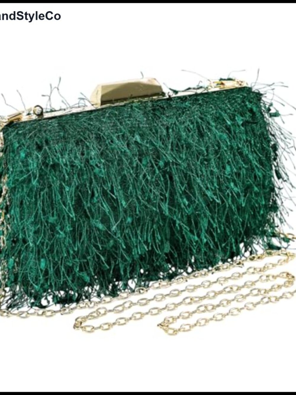 Fluffy Feather Evening Clutch – Detachable Chains Crossbody